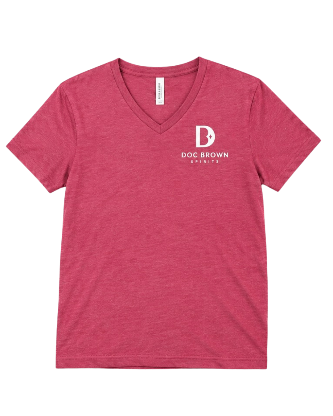 Life Happens. Bourbon Helps. Heathered Cardinal V-Neck T-Shirt