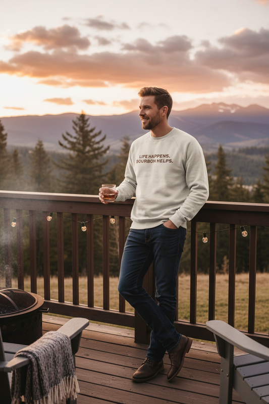 Man sand crewneck lifestyle